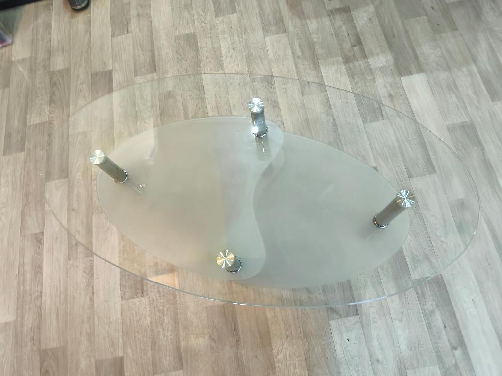 Glazen woonkamertafel, Ophalen, 100 tot 150 cm, 50 tot 100 cm, Minder dan 50 cm