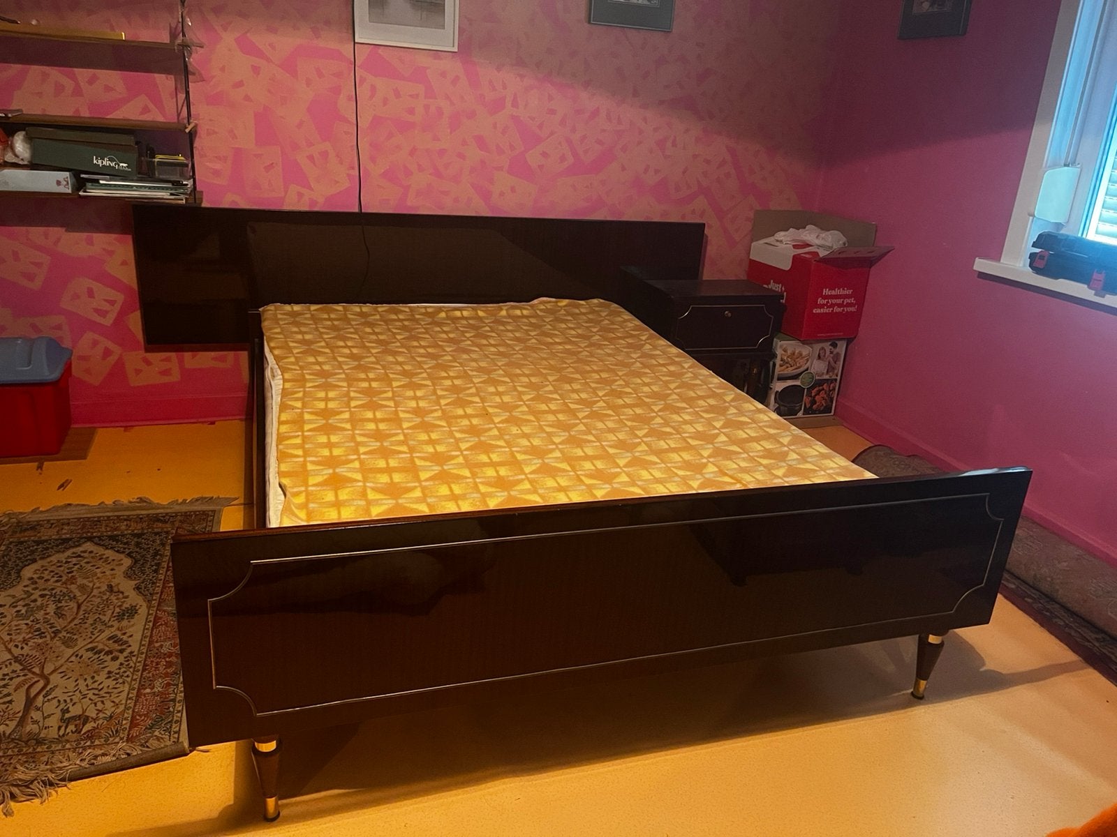 Vintage bed, Ophalen, Gebruikt, Hout