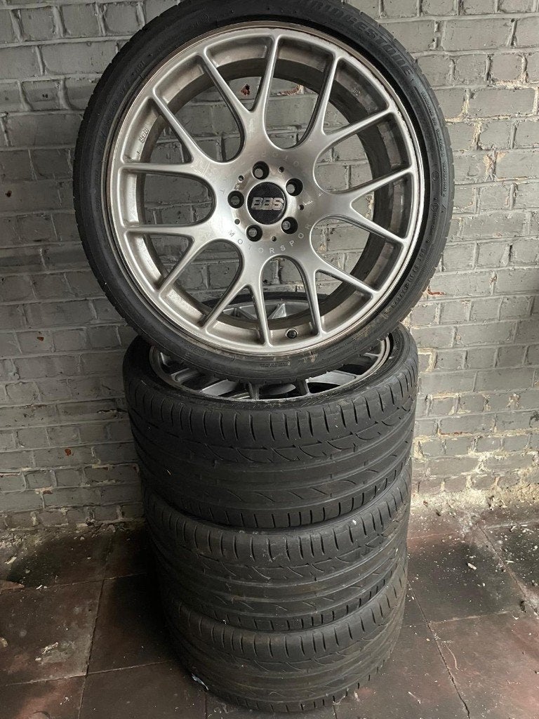 4 jantes BBS Motorsport 20 pouces avec pneus Bridgestone, Véhicule de tourisme, 275 mm, Pneu(s), Enlèvement