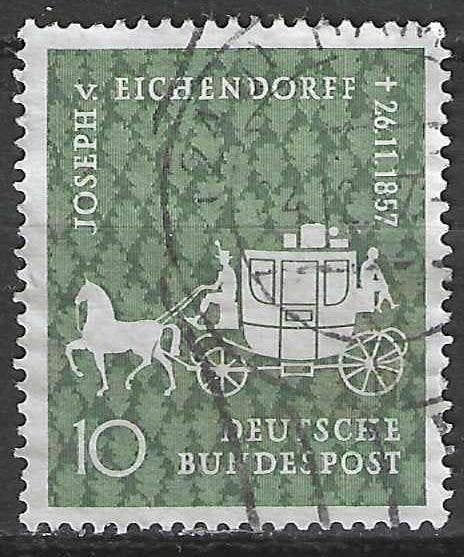 Duitsland Bundespost 1957 - Yvert 151 - von Eichendorff (ST), Verzenden, Gestempeld