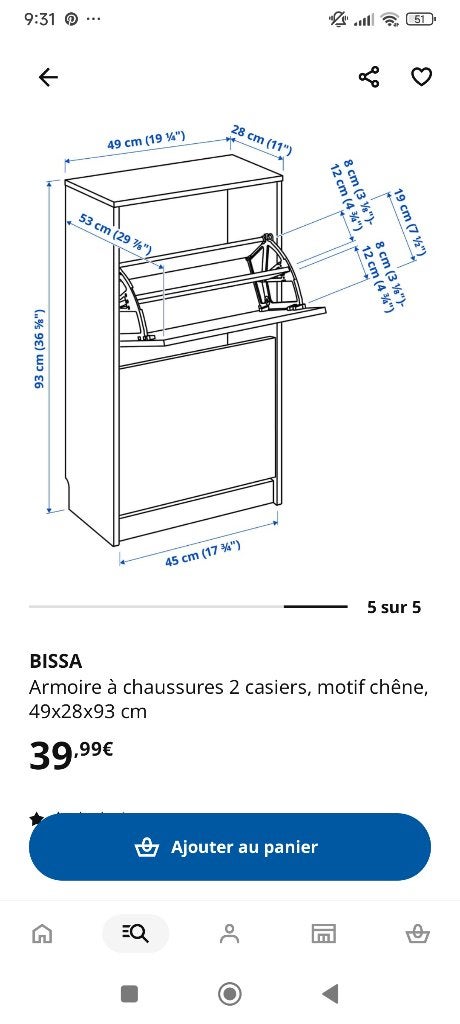 3 Meubles à chaussures Ikea Bissa, Enlèvement, Comme neuf, Scandinave