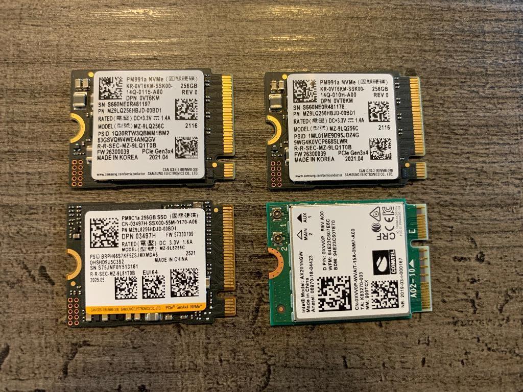 3 x NVMe 256gb - 1 x Intel Wifi Module, Computers en Software, Intern, Verzenden, SSD, Zo goed als nieuw