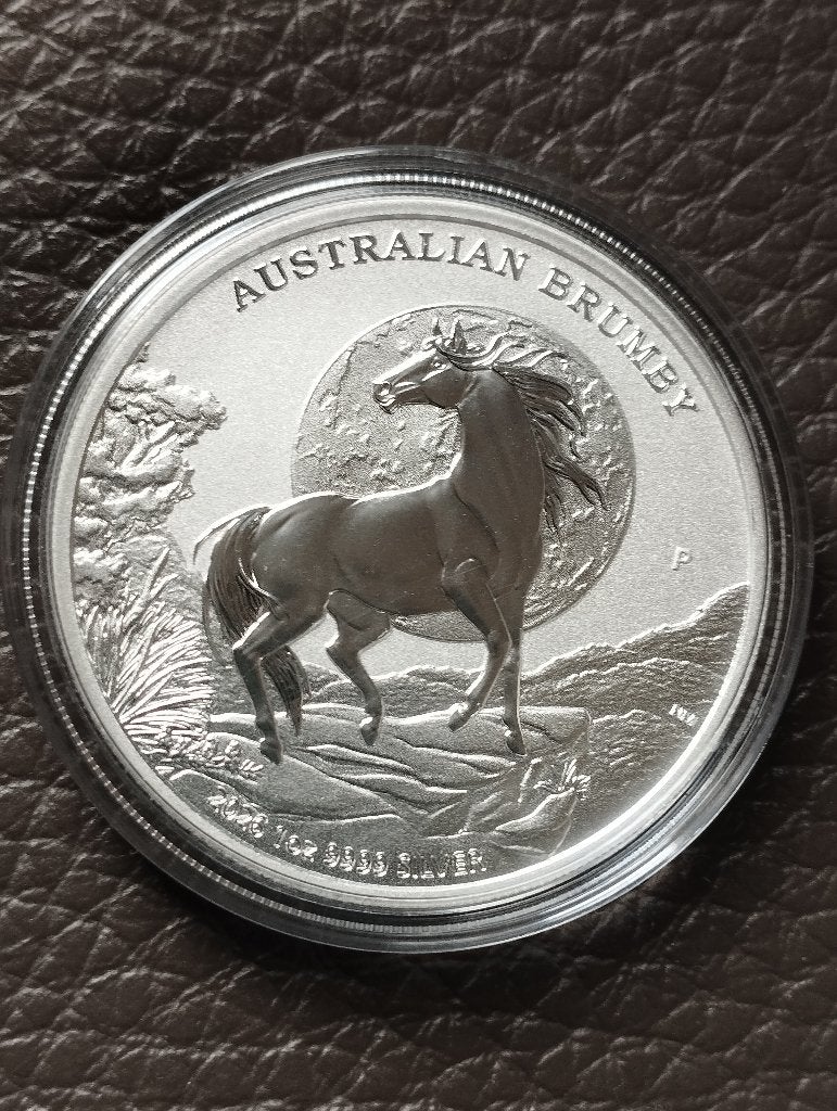 1 oz .999 zilver Australian BRUMBY HORSE, Postzegels en Munten, Ophalen of Verzenden, Losse munt, Zilver