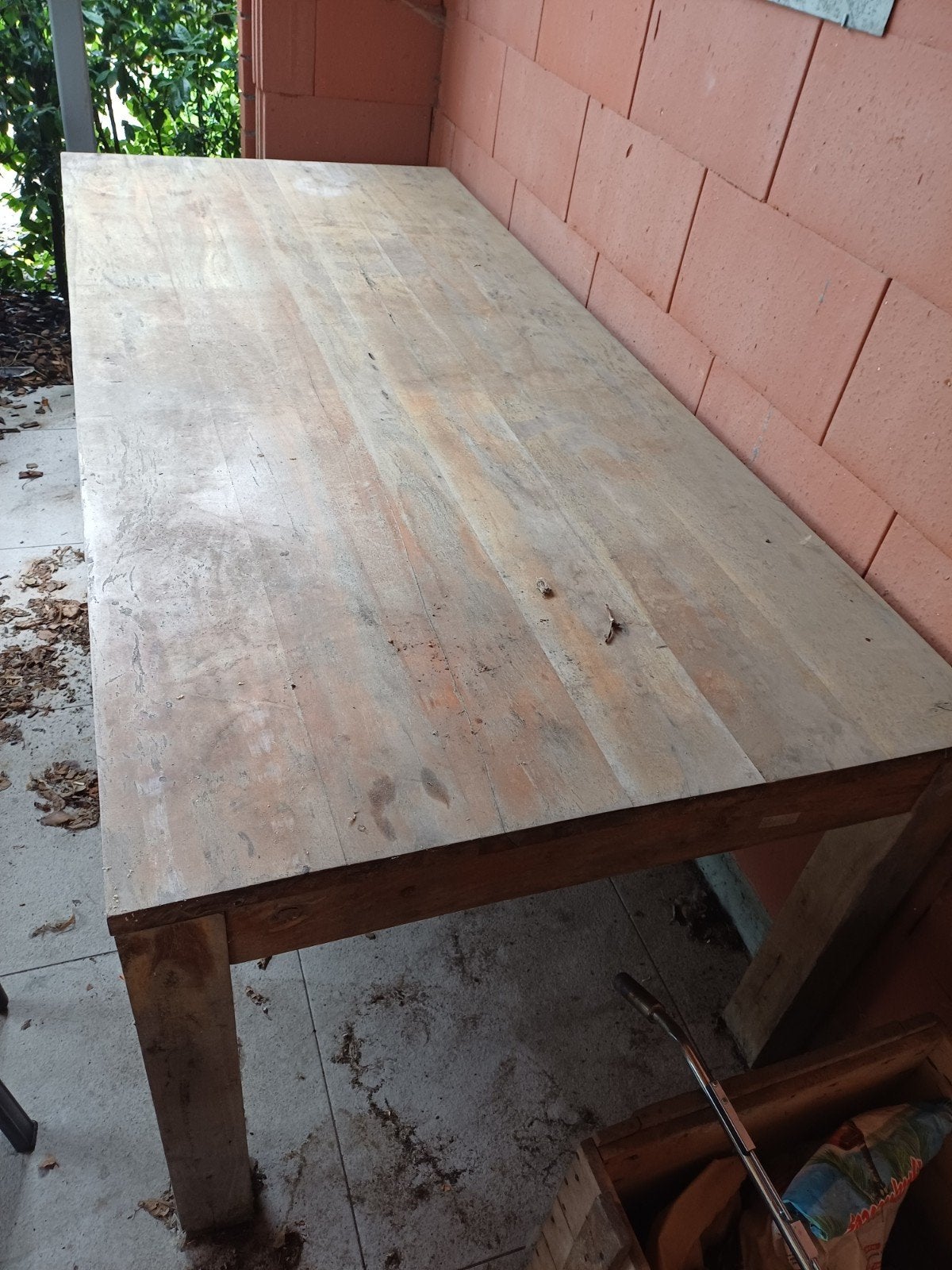 teak tafel 225 op 100, Huis en Inrichting, Tafels | Eettafels, Ophalen