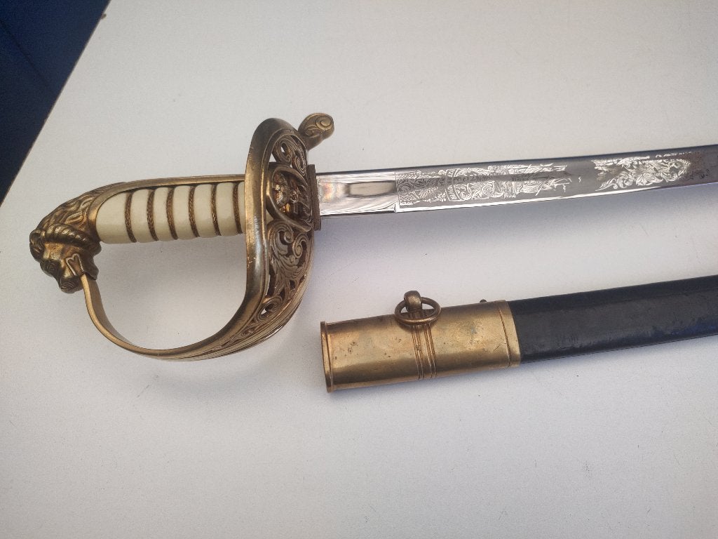 Nederlandse Marine sabel , gegraveerd lemmet , Eickhorn, Collections, Envoi, Marine