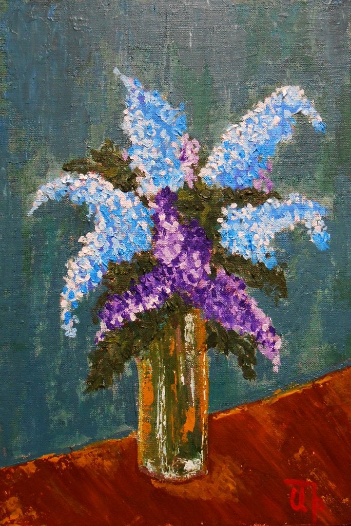 « Lilas dans un vase » Peinture encadrée, Antiquités & Art, Art | Peinture | Moderne, Textile, Peinture à l'huile, Fleurs, Passe-partout