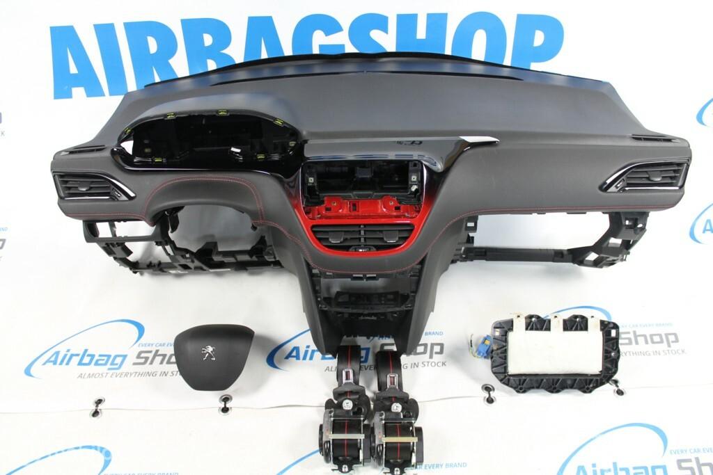Airbag set - Dashboard leder met rode stiksel Peugeot 2008, Auto-onderdelen