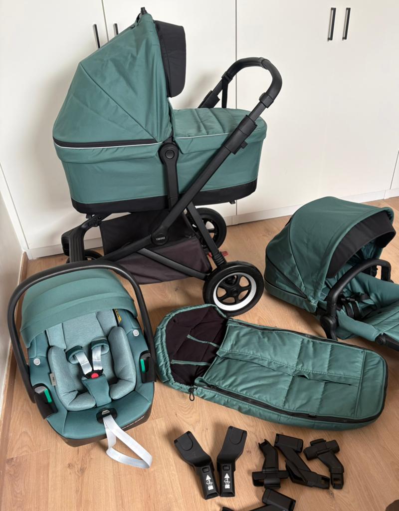 Thule Sleek Draagmand + maxi cosi pebbel 360, Kinderen en Baby's, Kinderwagens en Combinaties, Ophalen, Zo goed als nieuw, Kinderwagen