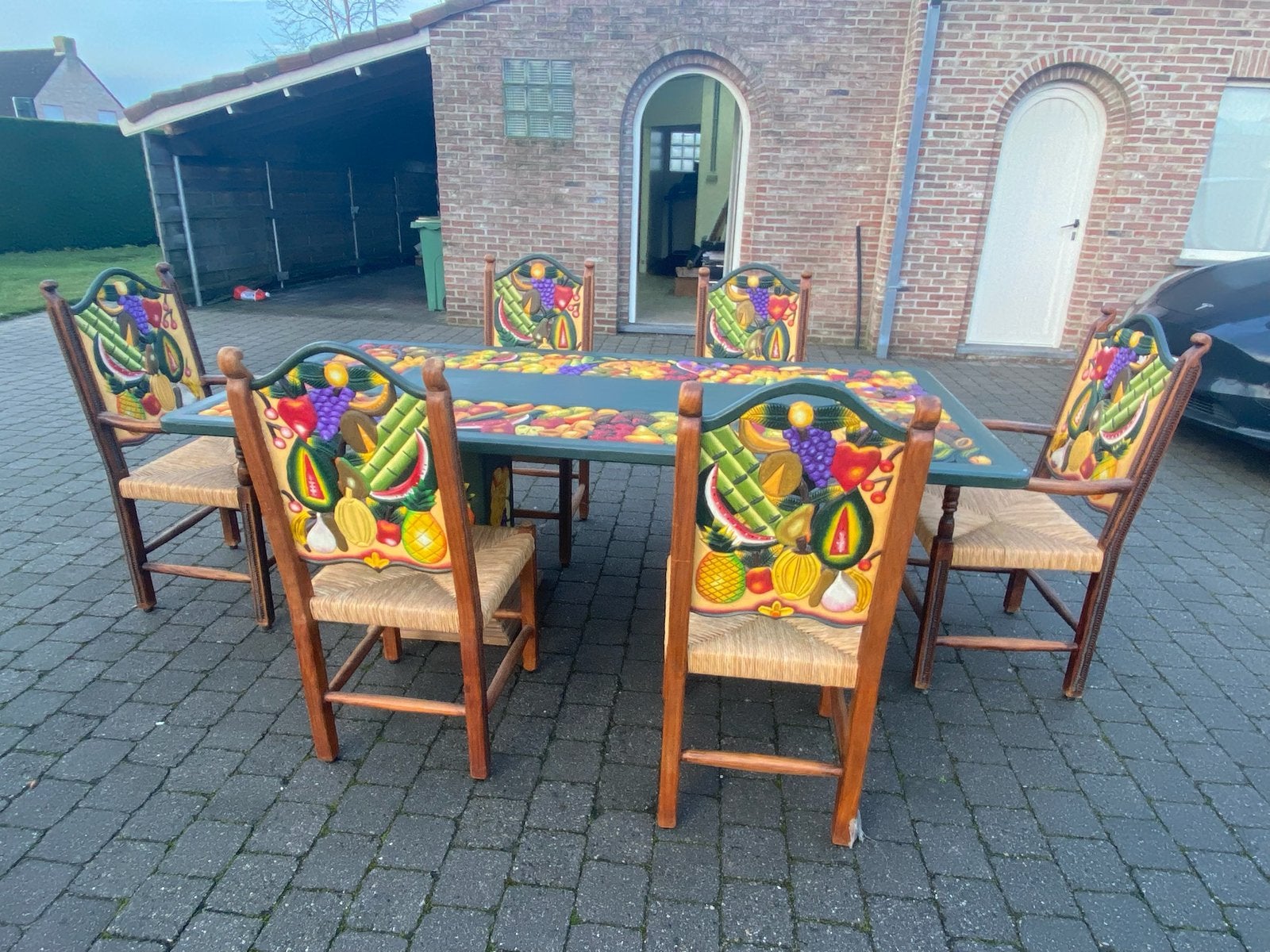 Table et chaises ethniques, Autres couleurs, Enlèvement, Bois, Etnisch