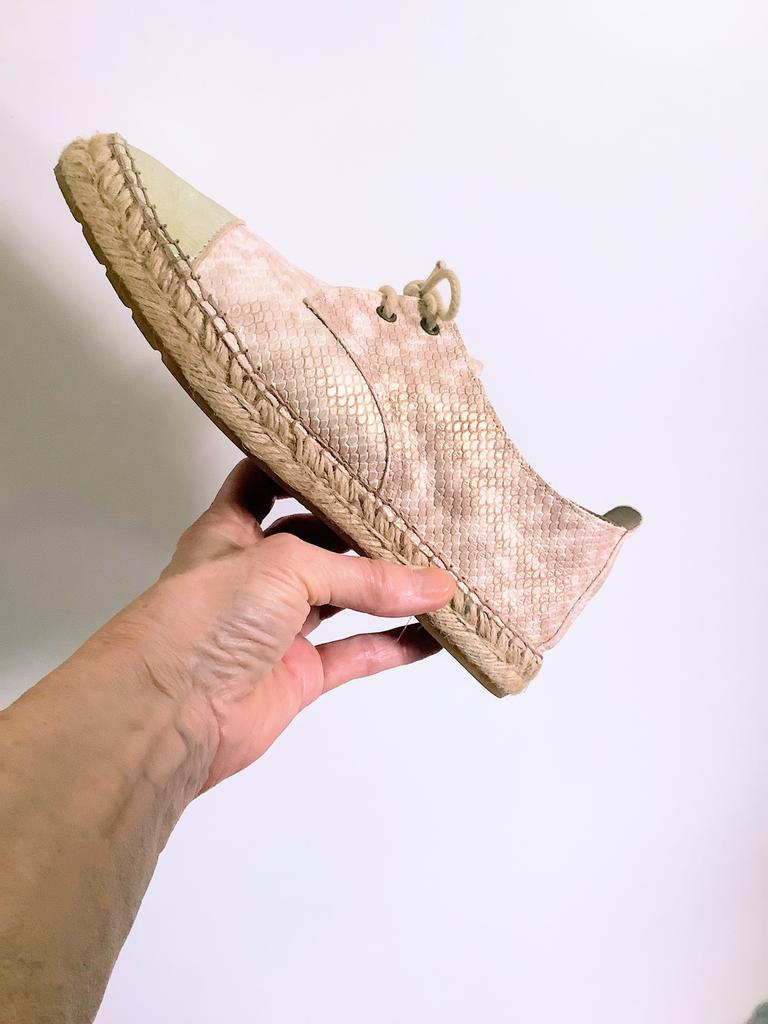 Espadrilles Sasha gold-pink slangenleer, Ophalen of Verzenden, Zo goed als nieuw, Wit, Espadrilles