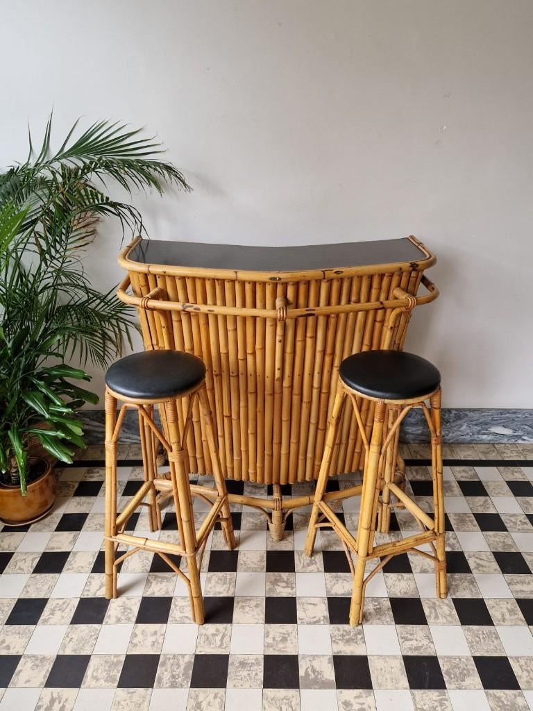 Vintage sixties tiki bar | barmeubel | bamboo bar, Enlèvement