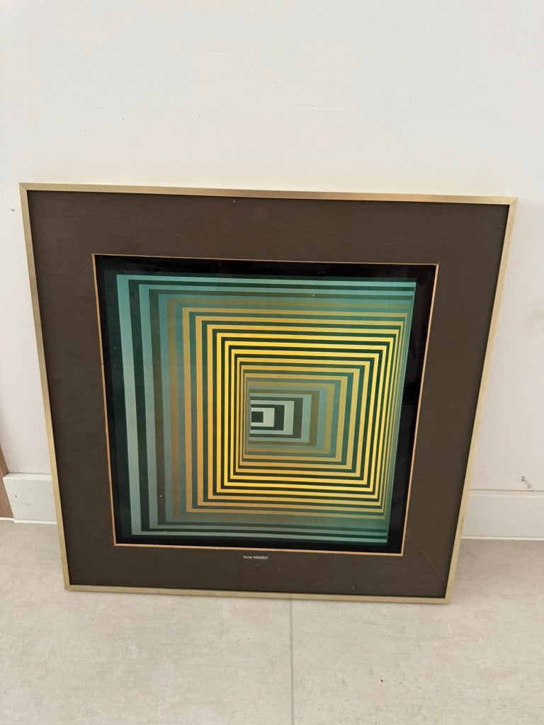 Vasarely "Vonal-Fegn", Ophalen, Gebruikt, 50 tot 75 cm, 50 tot 75 cm