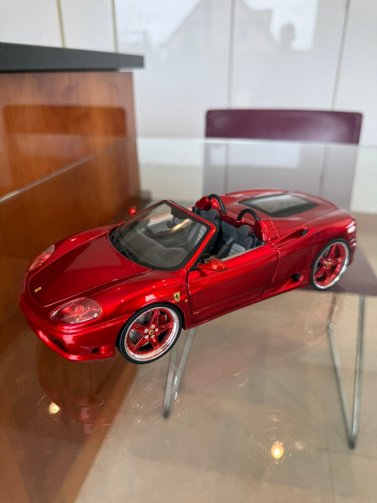 Rare ferrari 360 spider 1:18 hot Wheels, Enlèvement ou Envoi, Comme neuf, Voiture, Hot Wheels