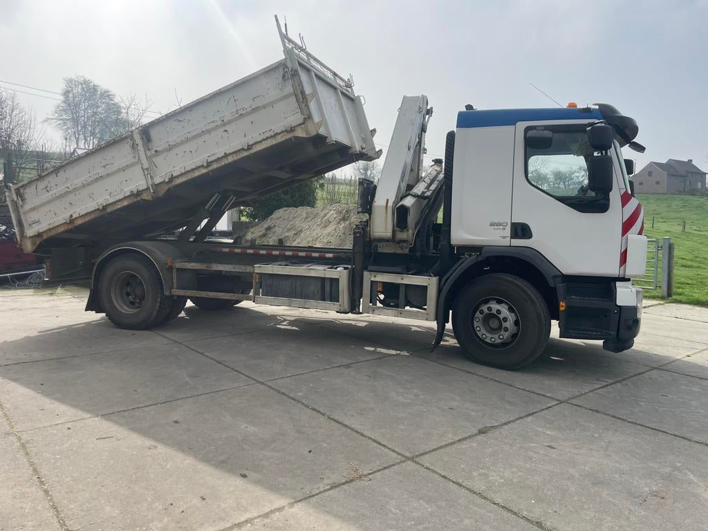 Volvo kipper kraan, Auto's, Euro 5, Achterwielaandrijving, Wit, Overige kleuren