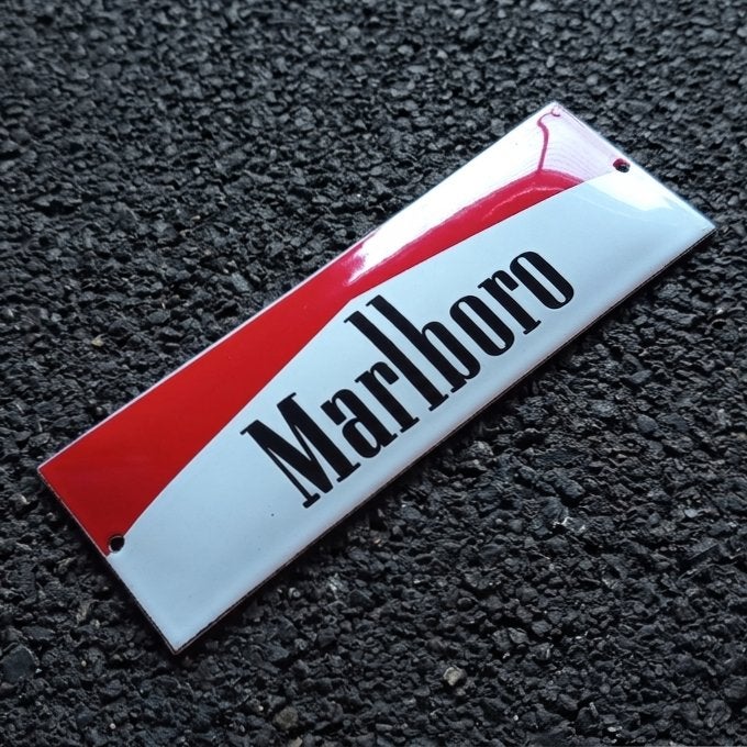 Assiette vintage en émail Marlboro Red Billboard Tobacco, Envoi, Utilisé, Panneau publicitaire