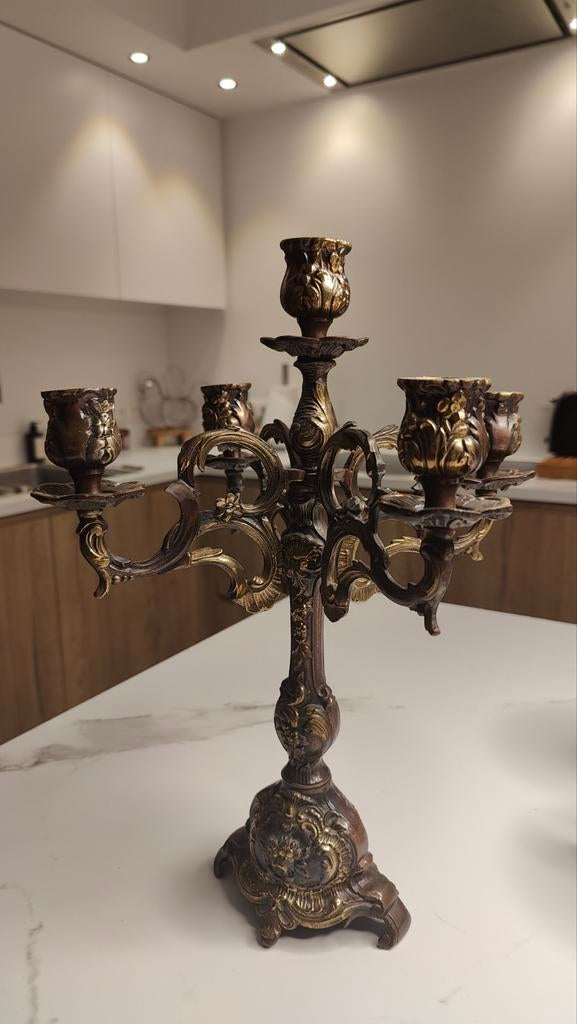 Chandelier en cuivre épais pour 5 bougies, Enlèvement ou Envoi