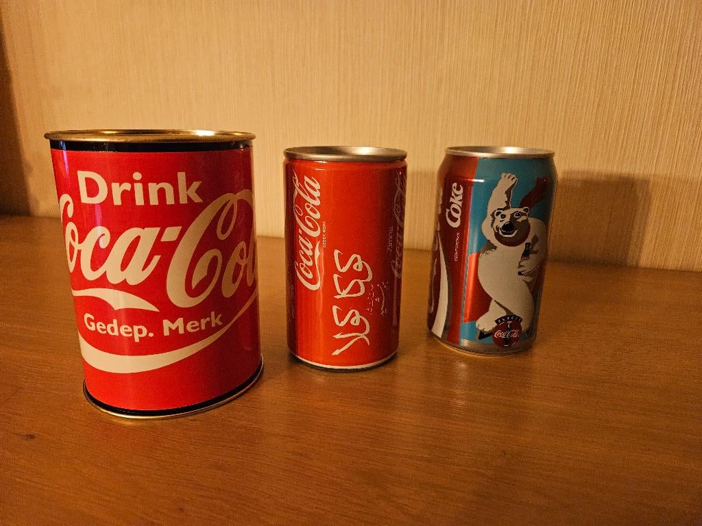 3 tirelires Coca-Cola, Collections, Enlèvement, Comme neuf, Métal ou Fer blanc, Autres thèmes