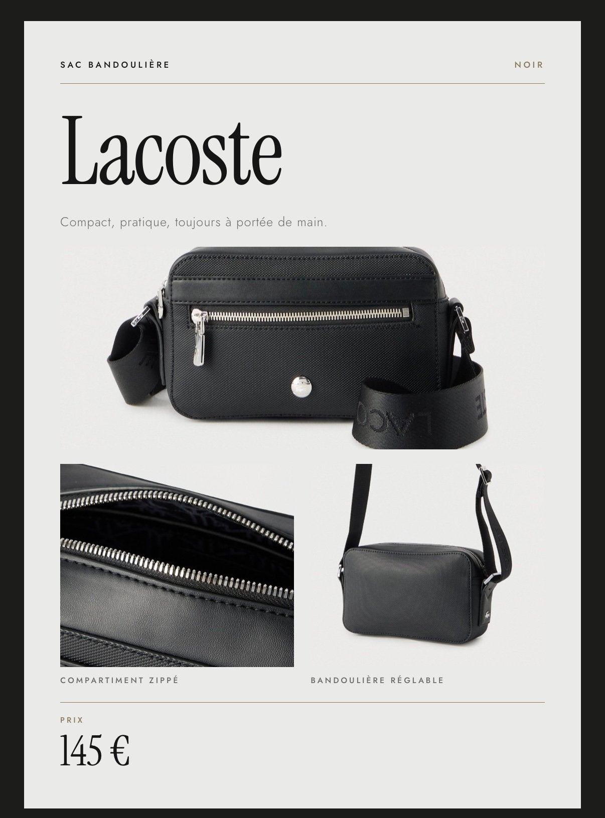 Sacoche LACOSTE, Ophalen, Nieuw