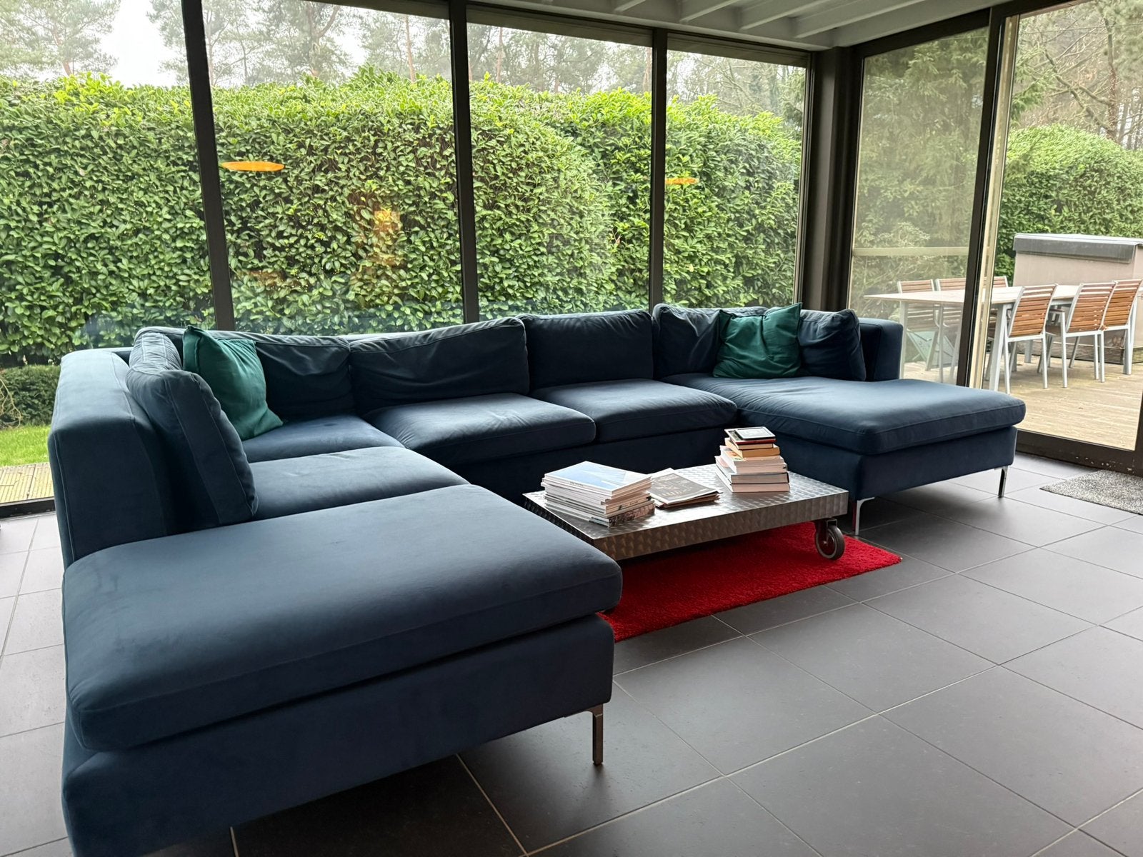 Hoekbank met lounge, Ophalen, Gebruikt, Hoekbank, Vierpersoons of meer