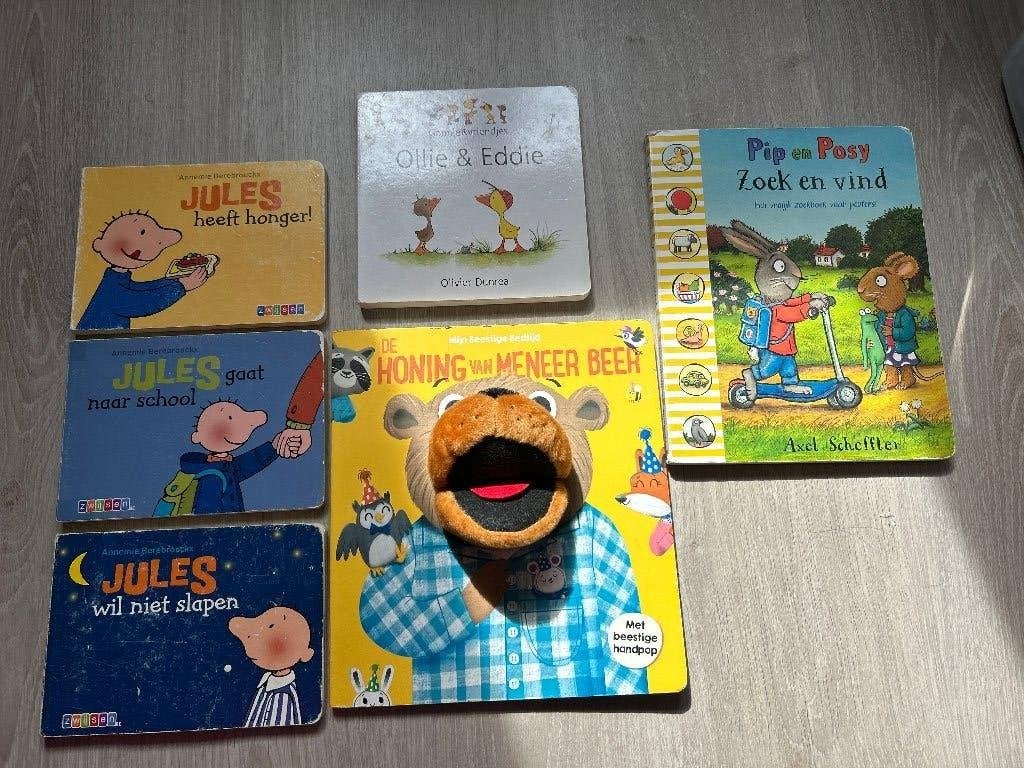 Set van 6 boekjes voor peuters/kleuters, Ophalen, Gelezen, Uitklap-, Voel- of Ontdekboek
