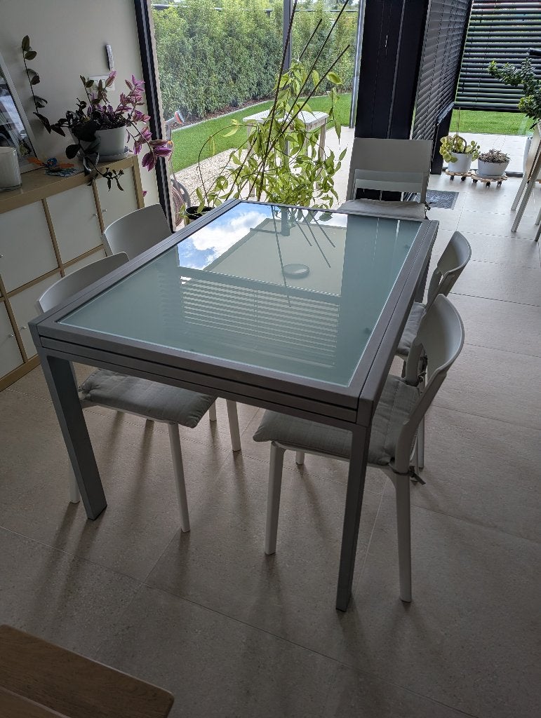 Tafel metaal-glas, Verre, Enlèvement, Utilisé, 50 à 100 cm