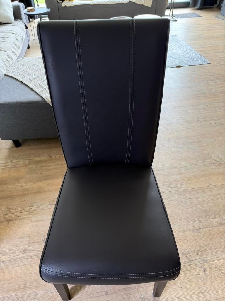 6 stoelen in kleuren, zwart, licht grijs en donker grijs, Huis en Inrichting, Stoelen, Ophalen, Zo goed als nieuw, Grijs