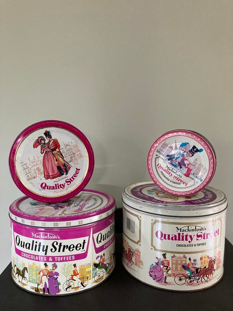 4 Mackintosh’s vintage blikken dozen/ Quality Street, Antiek en Kunst, Ophalen