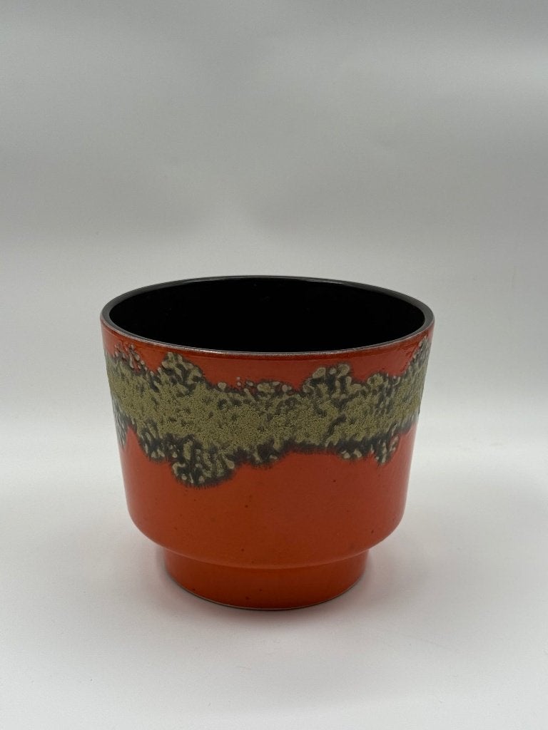 Fat Lava vaas in gebrand oranje, jaren 70, Antiek en Kunst, Ophalen of Verzenden