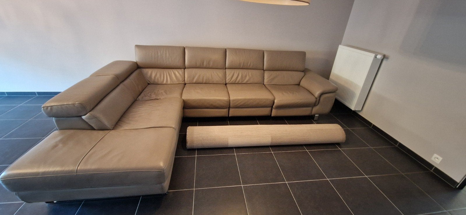 hoeksalon met relax, Ophalen, Gebruikt, Leer
