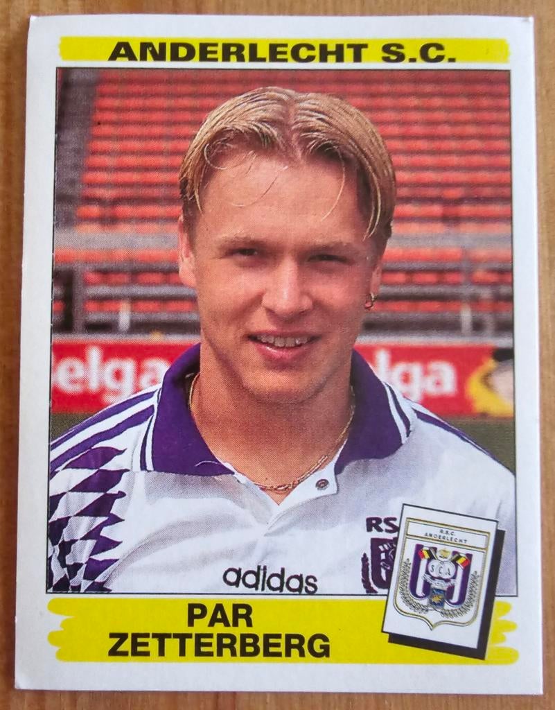 Panini Football 96 #41 Par Zetterberg SC Anderlecht Voetbal!, Ophalen of Verzenden, Zo goed als nieuw, Sticker