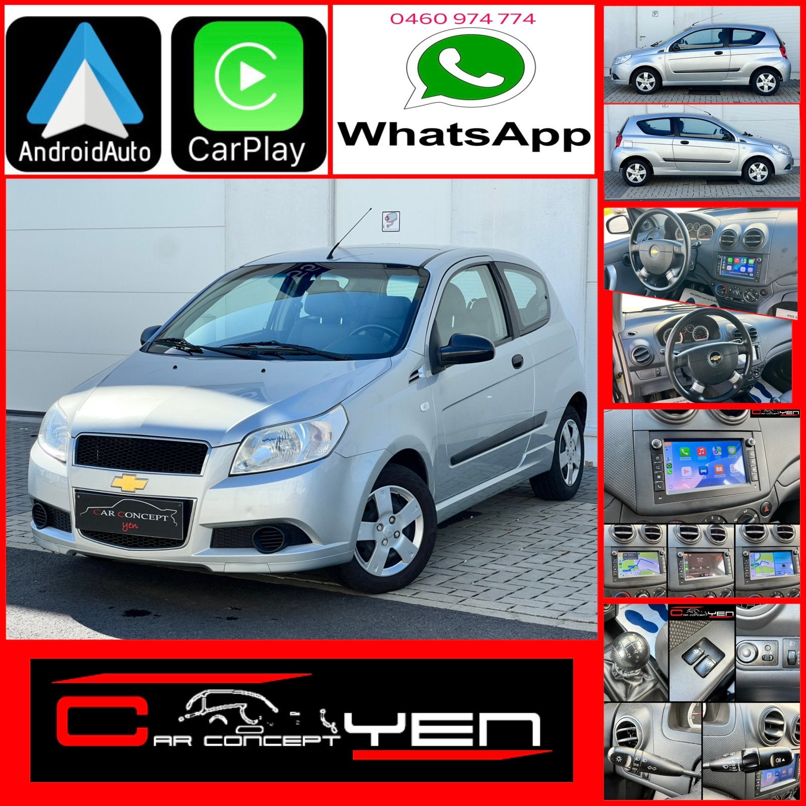 Chevrolet Aveo*1.2 i*CarPlay*Bluetooth*Pret a immatriculer, Argent ou Gris, Achat, Aveo, Entreprise