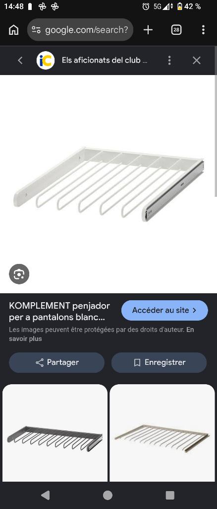 Porte pantalons Blanc Pax ikea, Enlèvement, Comme neuf