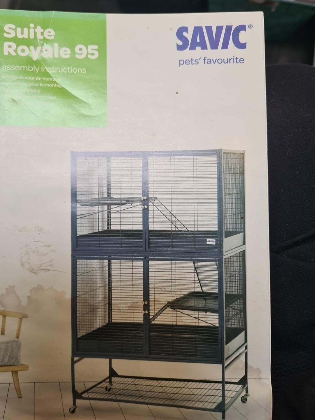 Savic Suite Royale 95 – grote kooi voor ratten/fretten, Dieren en Toebehoren, Ophalen, Kooi, Gebruikt, 90 cm of meer