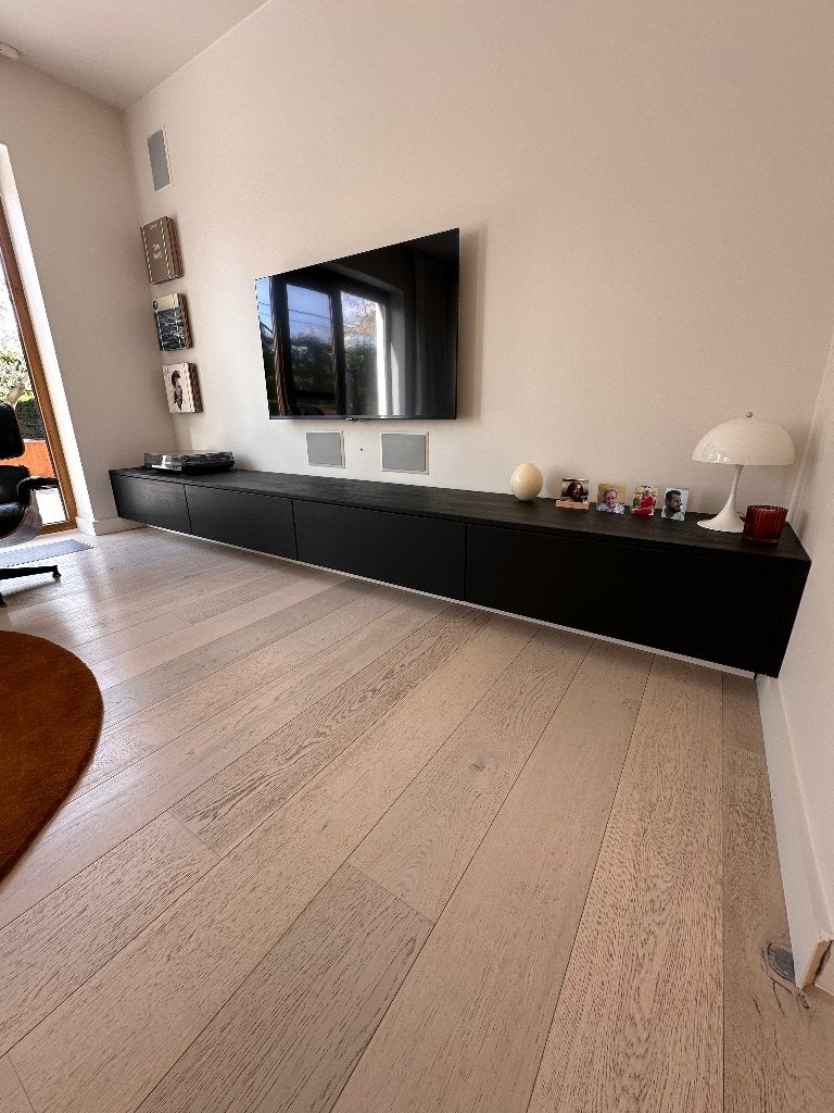 Tv meubel, Huis en Inrichting, Ophalen, Eikenhout, Zo goed als nieuw, 200 cm of meer