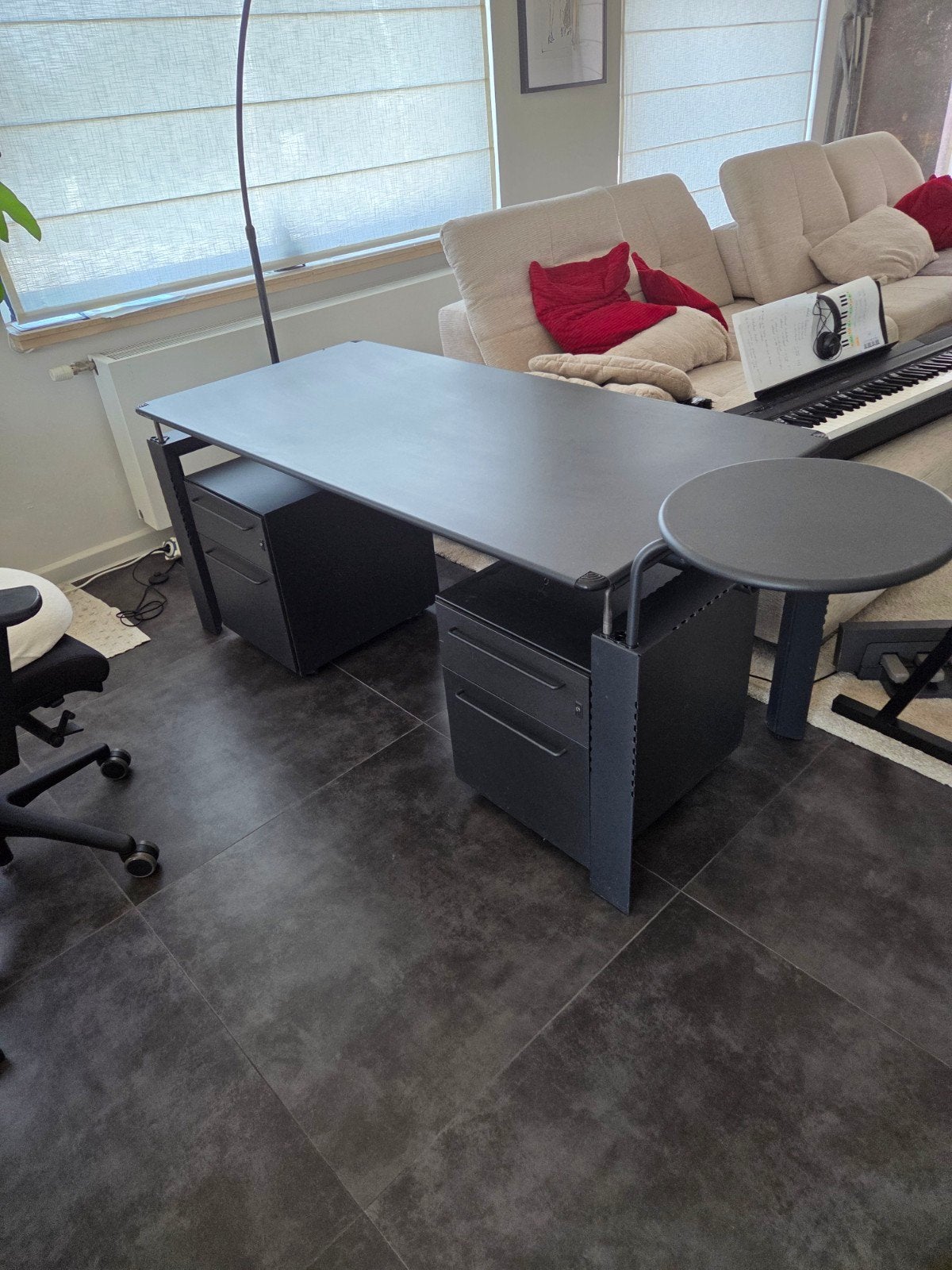 metalen  bureau, Huis en Inrichting, Bureaus, Ophalen, Metaal, In hoogte verstelbaar, 170 cm