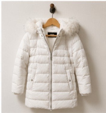 ONLY Witte Winterjas met Bontkraag – Damesjas – Maat 38, Kleding | Dames, Ophalen of Verzenden, Maat 38/40 (M), Wit