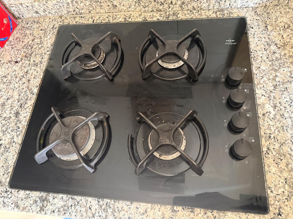 Gas kookplaat, Elektronische apparatuur, Kookplaten, Ophalen, 4 kookzones, Zo goed als nieuw, Inbouw