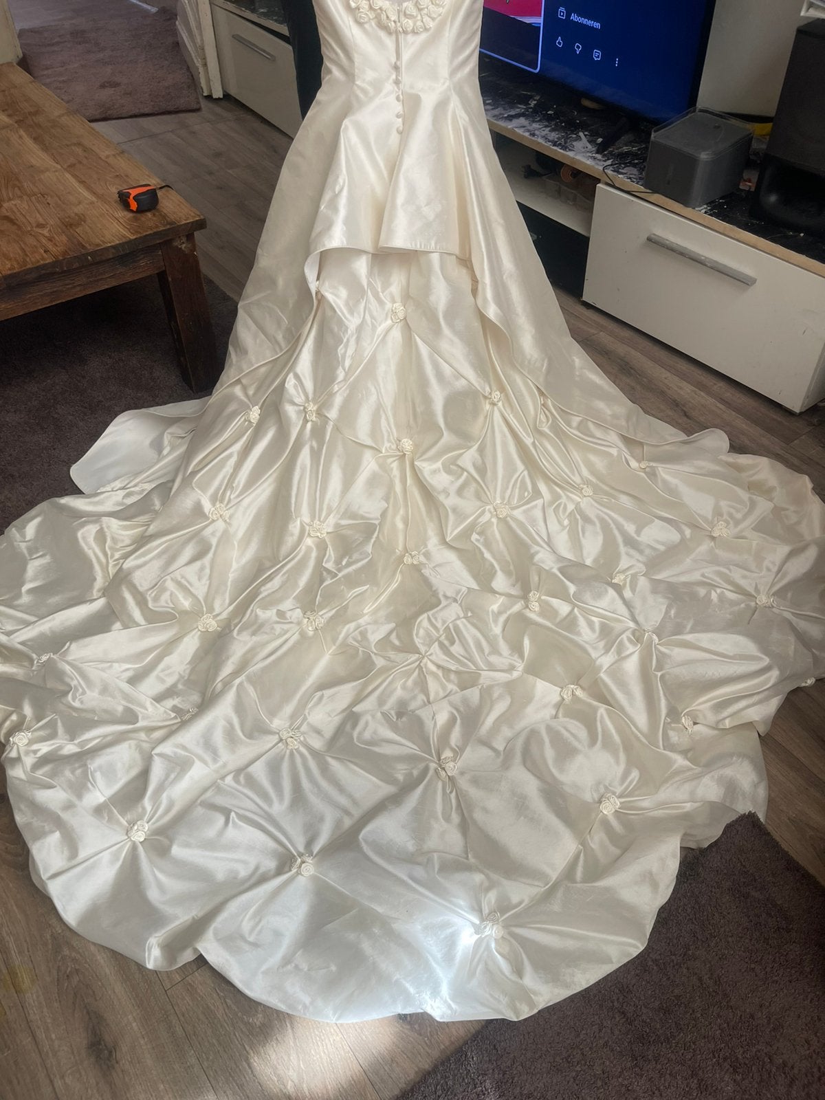 Robe de mariée vintage robe de mariée en 100% soie, Enlèvement ou Envoi, Porté, Robe de mariée