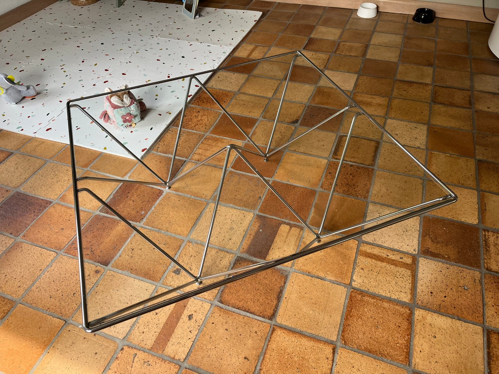 Salontafel glas 90x90, Ophalen, Zo goed als nieuw, Glas