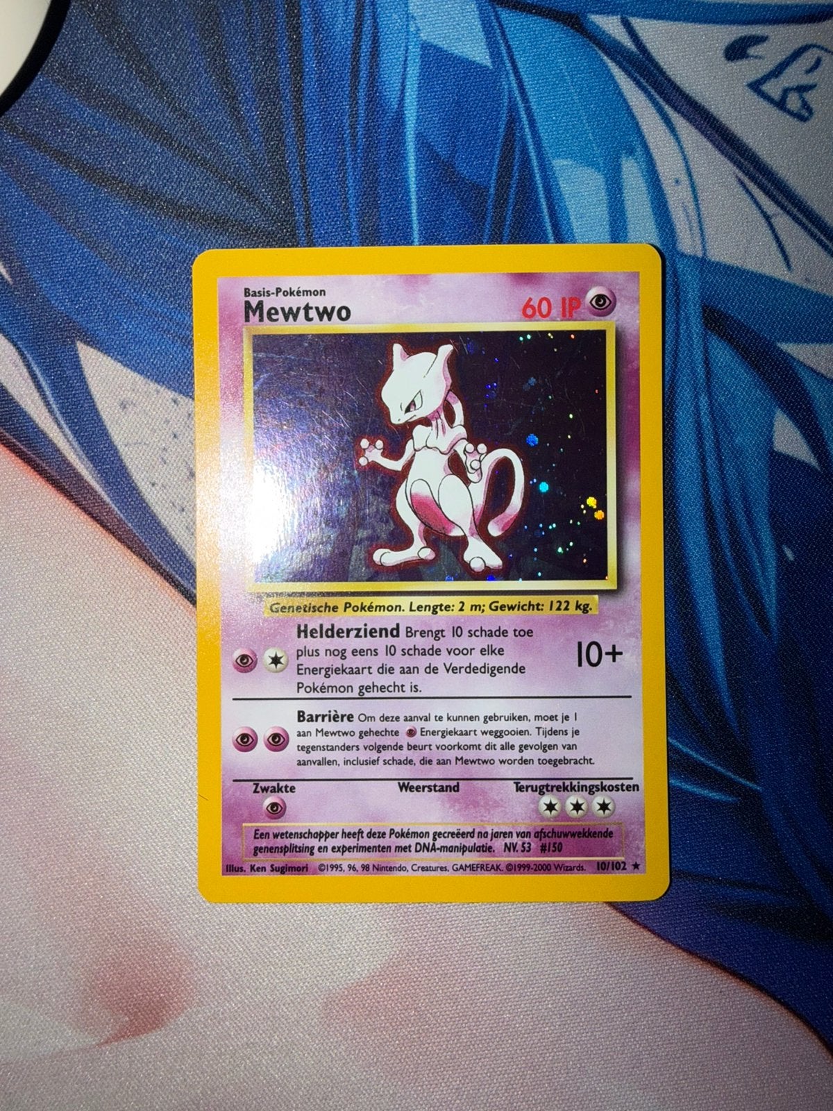 Mewtwo Holo Base Set (Nederlands), Ophalen of Verzenden, Zo goed als nieuw, Losse kaart, Foil