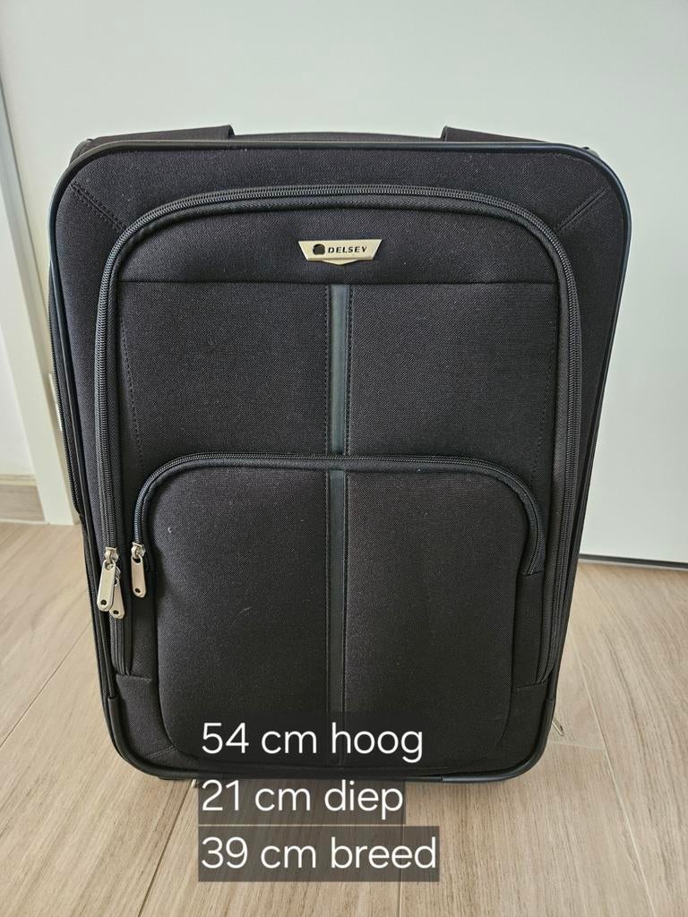 Delsy handbagagetrolley, zwart, Handtassen en Accessoires, Koffers, Ophalen, Gebruikt, Wieltjes