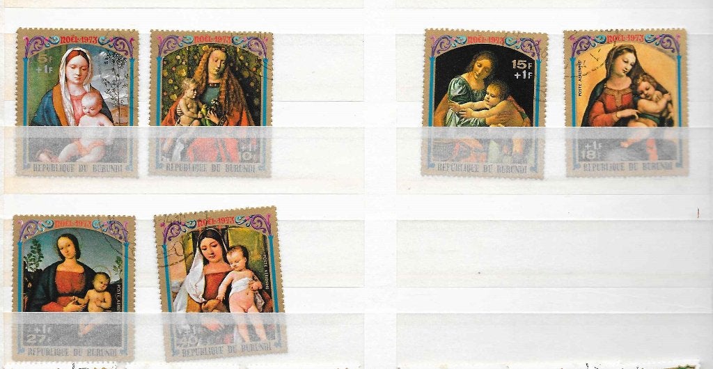 Timbres Noel  Burundi 6b, Envoi, Affranchi