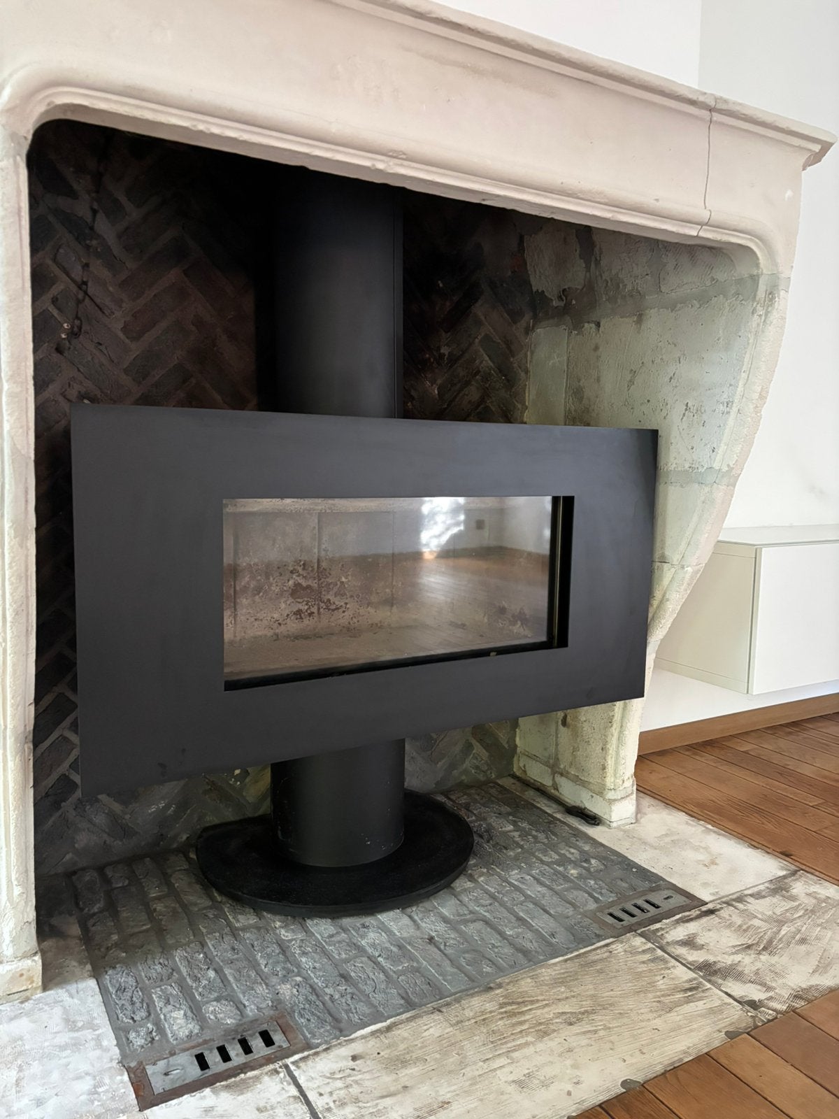 Cheminée M-design, Maison & Meubles, Poêles, Enlèvement, Utilisé, Bois, Autoportant