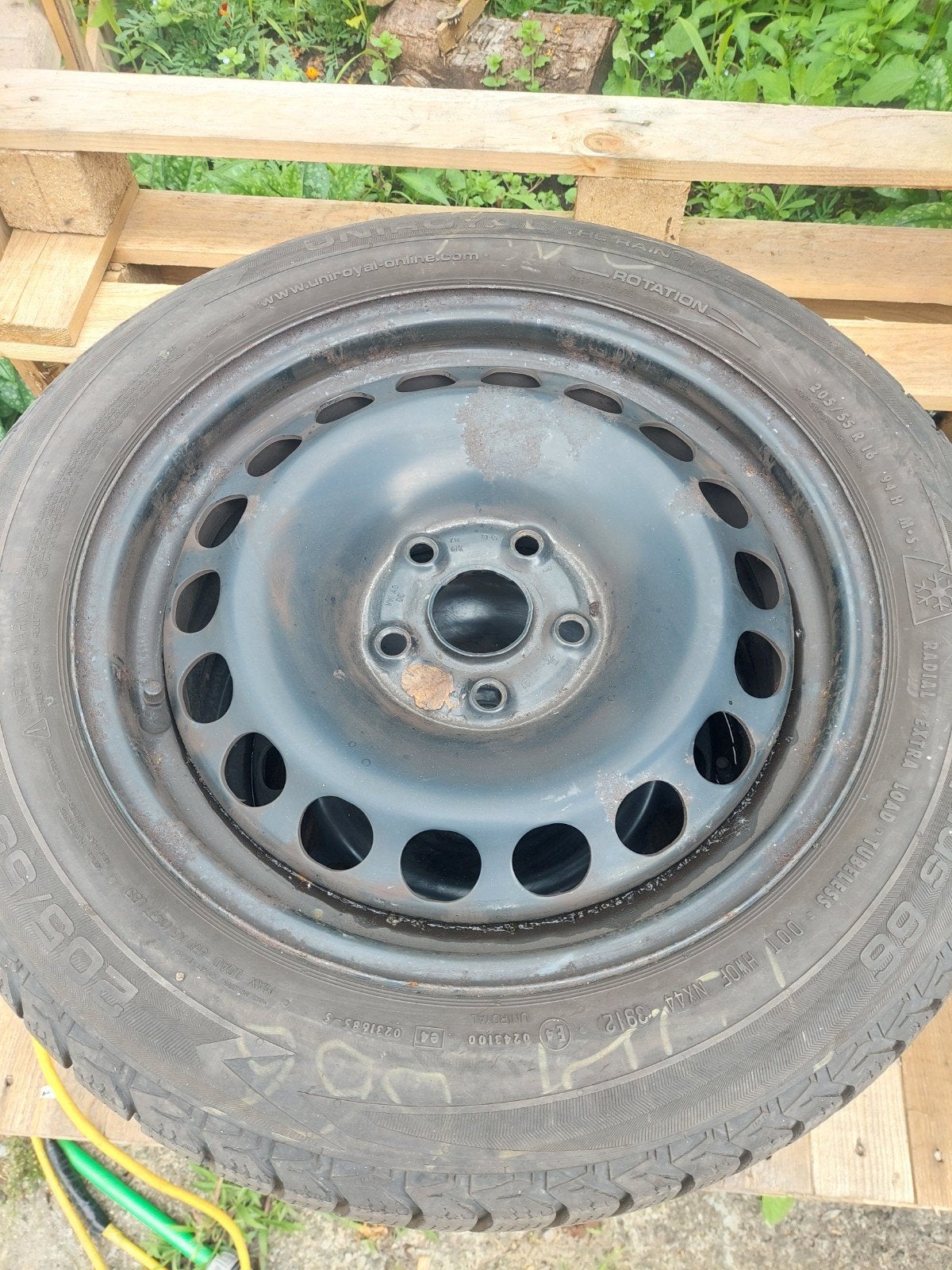 2 jantes en toles 16 golf plus+pneus, Pneu(s)