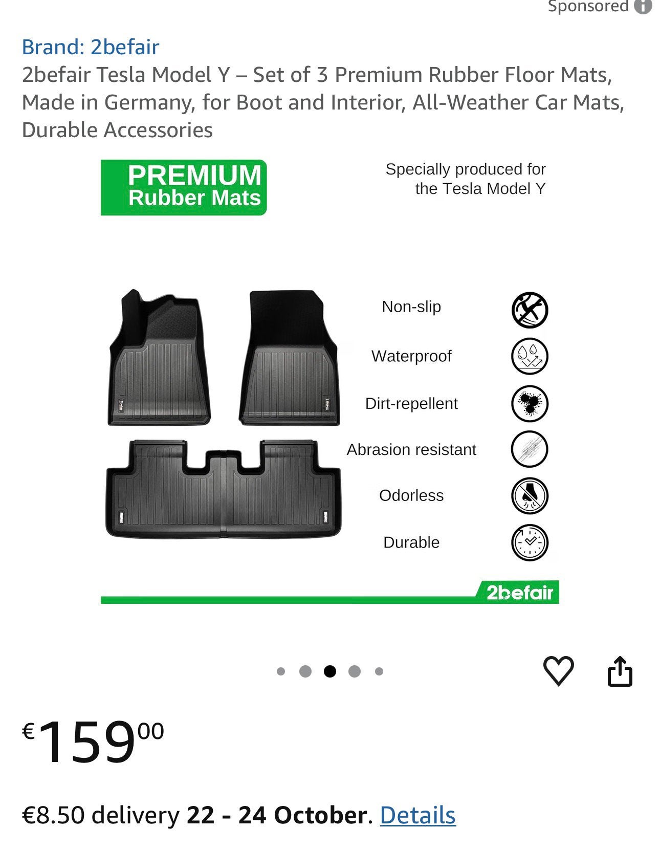 Tesla Model Y floor mats, Autos : Divers, Enlèvement, Comme neuf