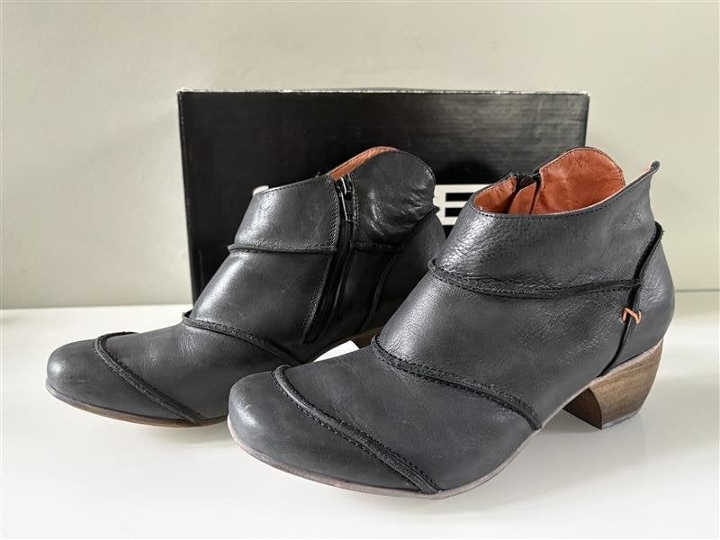 Bottines/bottines en cuir noir HUB Eva, Enlèvement ou Envoi, Hub, Comme neuf, Boots et Botinnes