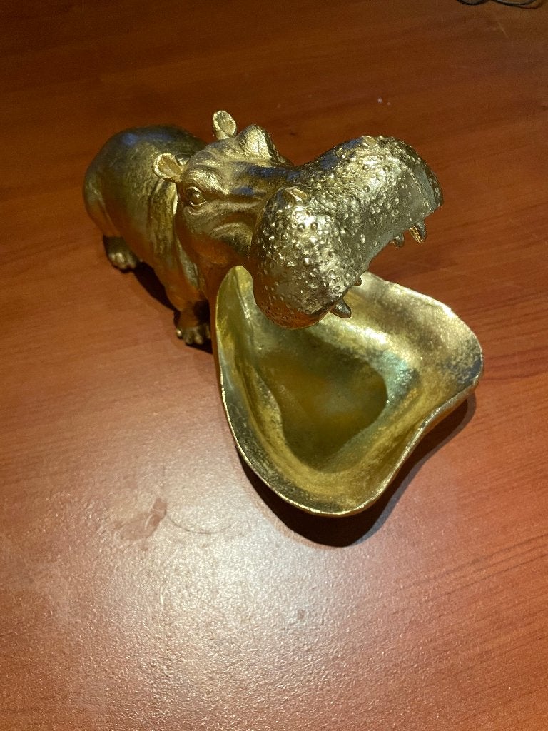 Goudkleurig beeld nijlpaard, Enlèvement ou Envoi, Comme neuf, Animal