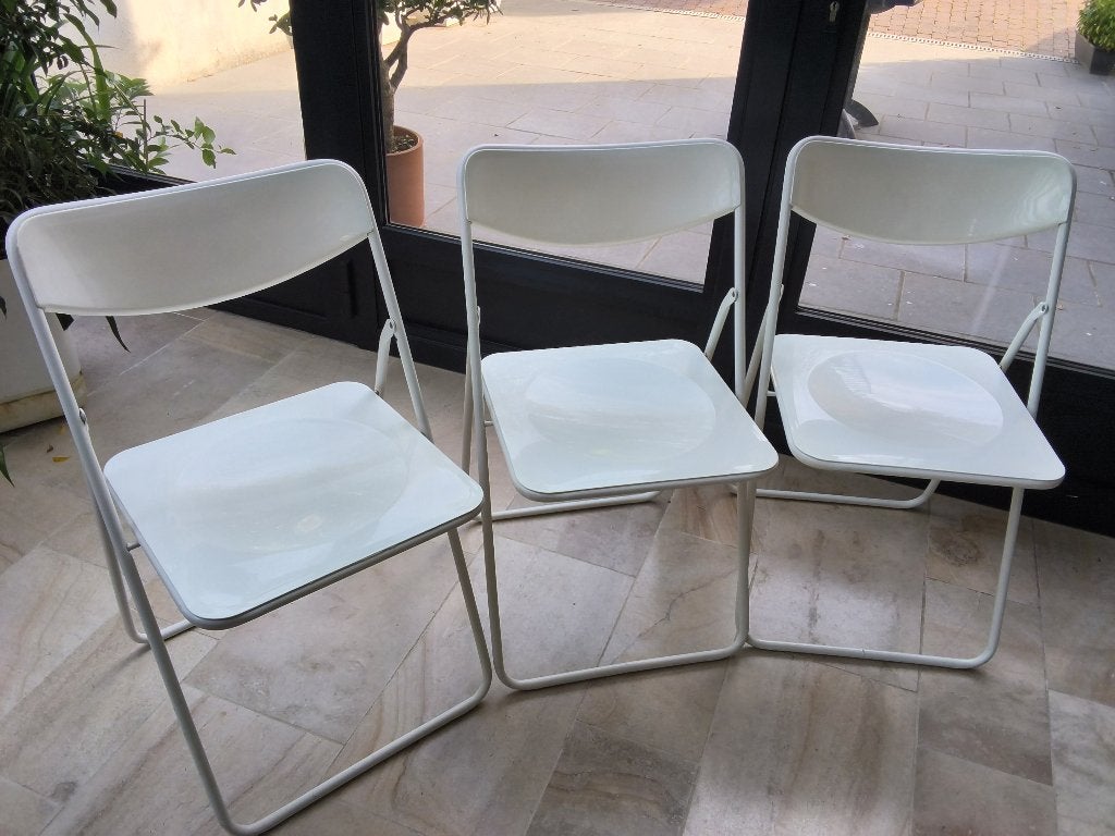 Lot de 3 chaises pliantes vintage 80’ - Ikea Niels Gammelg, Maison & Meubles, Trois, Synthétique, Enlèvement, Utilisé