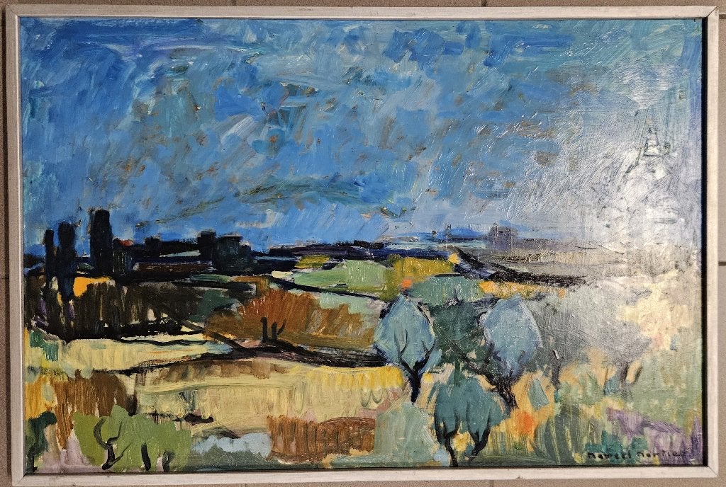 SCHILDERIJ Marcel Mortier, Enlèvement, Peinture à l'huile, Paysage