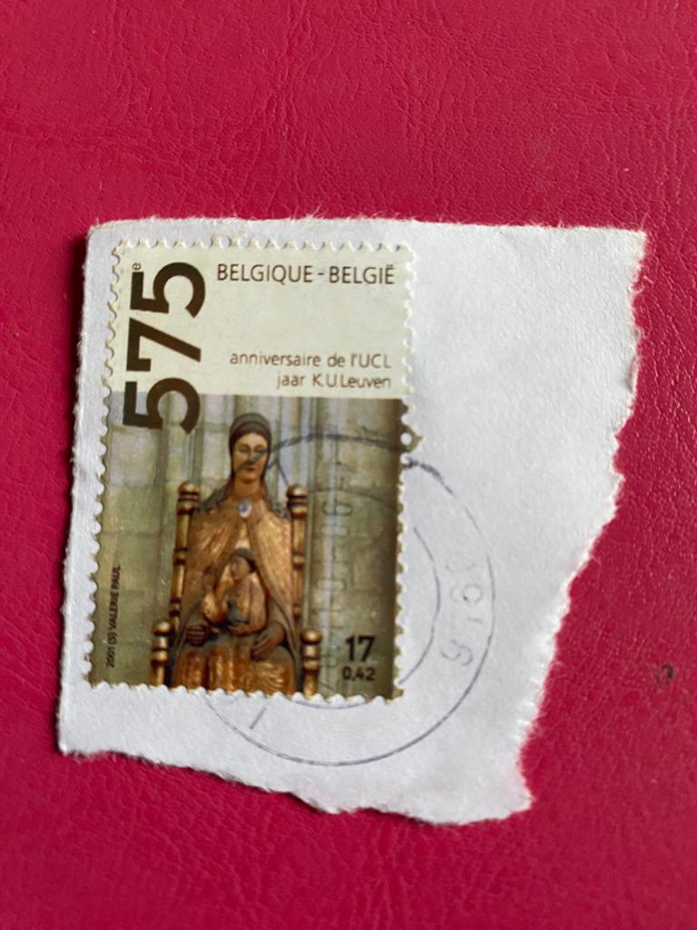 Belgische postzegel 17F €0,42 verjaardag van UCL 2001, Verzenden, Frankeerzegel, Gestempeld, Gestempeld